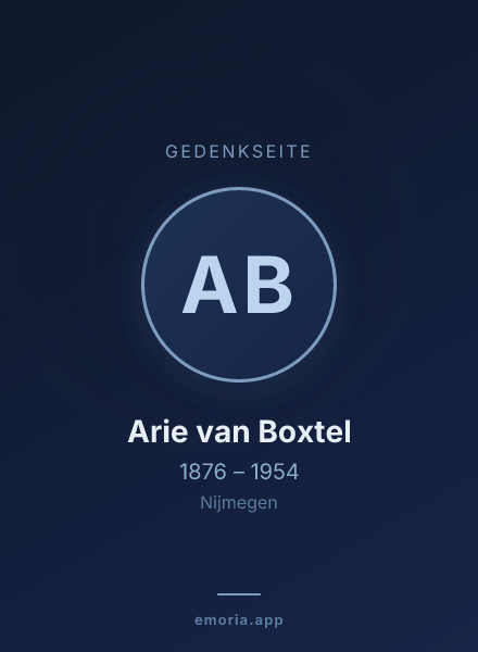 Gedenkportrait von Arie van Boxtel