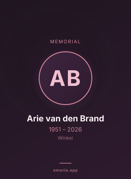 Memorial portrait of Arie van den Brand