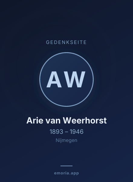 Gedenkportrait von Arie van Weerhorst