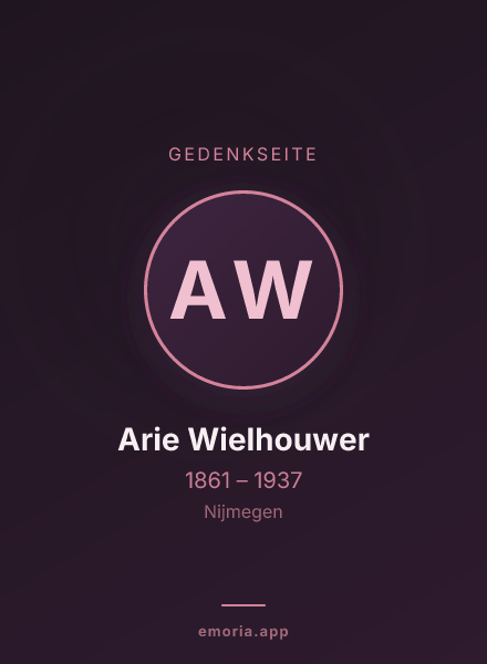 Gedenkportrait von Arie Wielhouwer