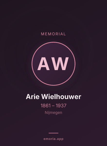 Memorial portrait of Arie Wielhouwer
