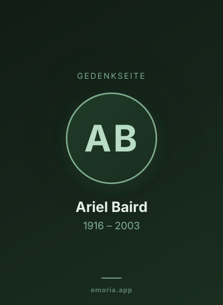 Gedenkportrait von Ariel Baird