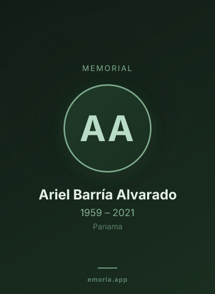 Memorial portrait of Ariel Barría Alvarado