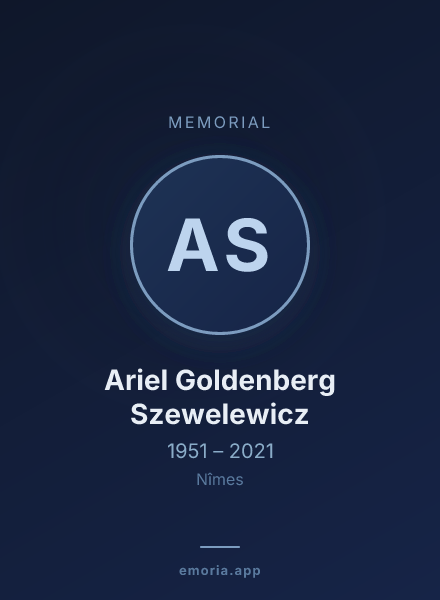 Memorial portrait of Ariel Goldenberg Szewelewicz