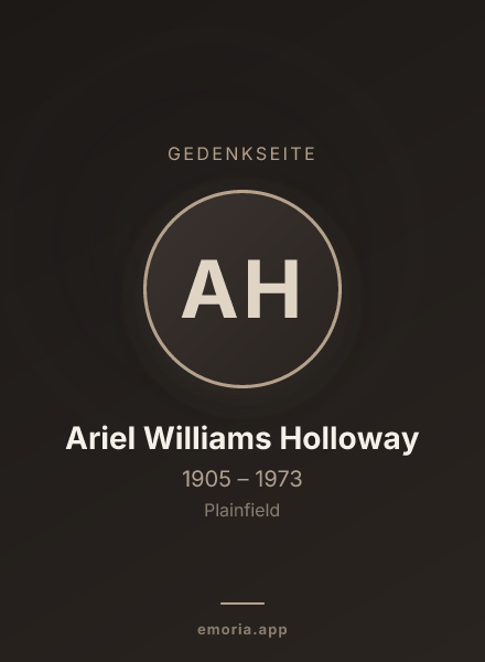 Gedenkportrait von Ariel Williams Holloway