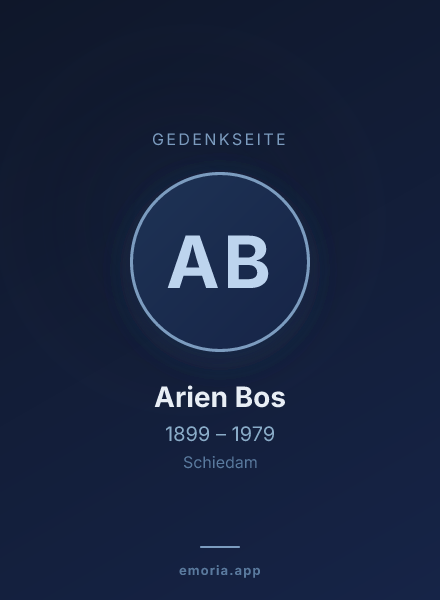 Gedenkportrait von Arien Bos