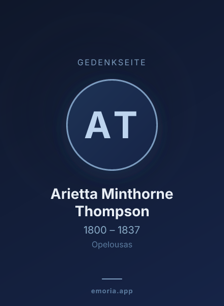 Gedenkportrait von Arietta Minthorne Thompson