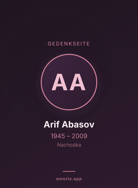 Gedenkportrait von Arif Abasov