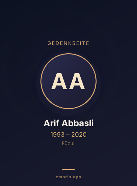 Gedenkportrait von Arif Abbasli