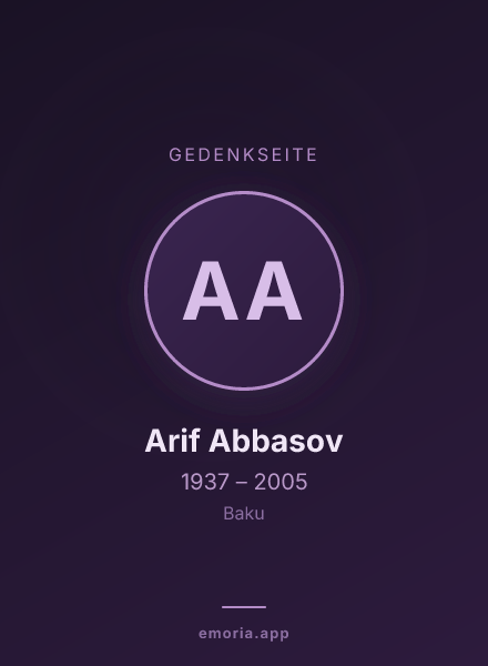 Gedenkportrait von Arif Abbasov