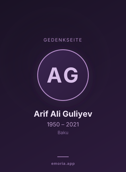 Gedenkportrait von Arif Ali Guliyev