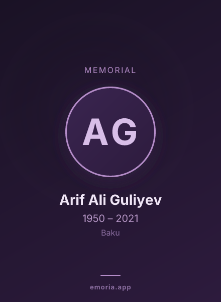 Memorial portrait of Arif Ali Guliyev