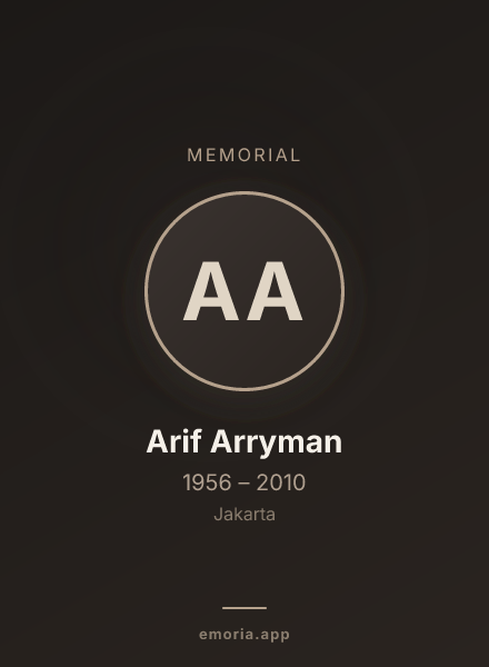 Memorial portrait of Arif Arryman