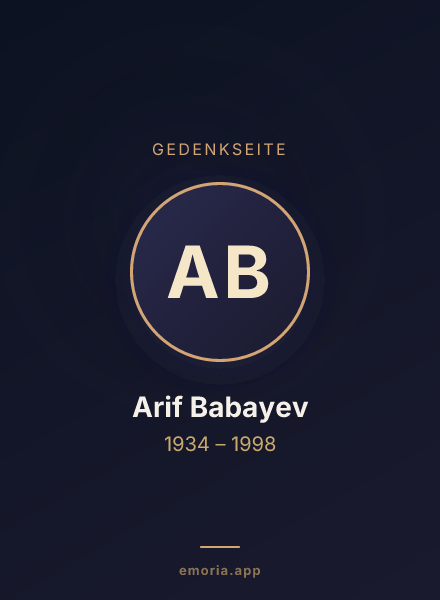 Gedenkportrait von Arif Babayev