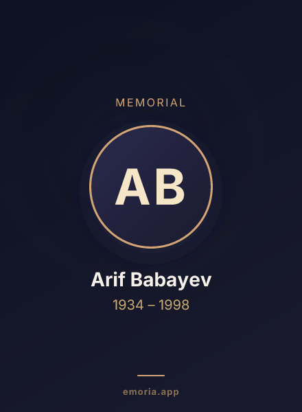 Memorial portrait of Arif Babayev