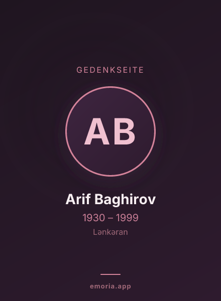 Gedenkportrait von Arif Baghirov