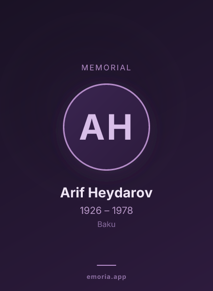 Memorial portrait of Arif Heydarov
