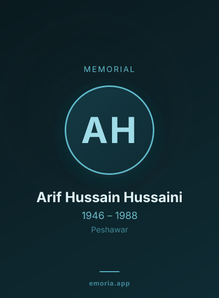 Memorial portrait of Arif Hussain Hussaini