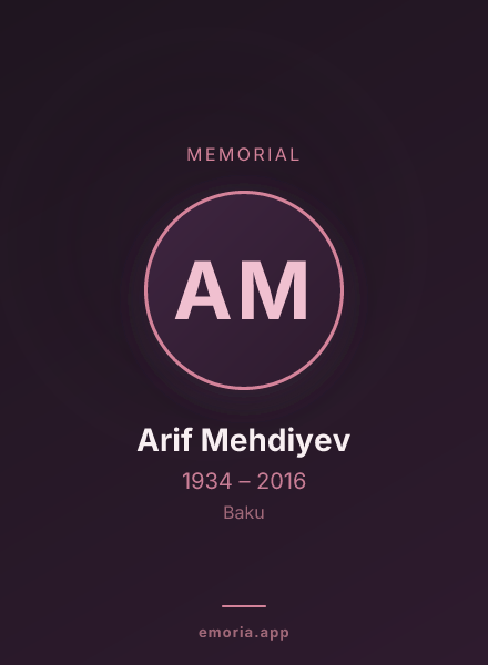 Memorial portrait of Arif Mehdiyev