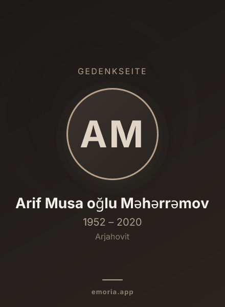 Gedenkportrait von Arif Musa oğlu Məhərrəmov