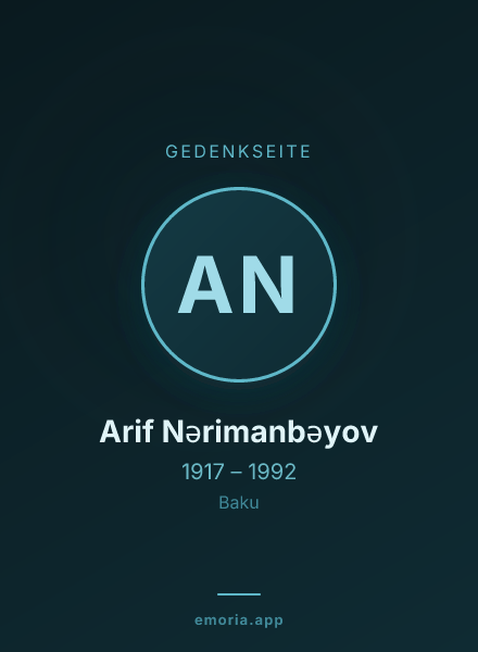 Gedenkportrait von Arif Nərimanbəyov