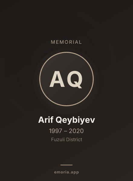 Memorial portrait of Arif Qeybiyev