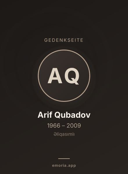 Gedenkportrait von Arif Qubadov