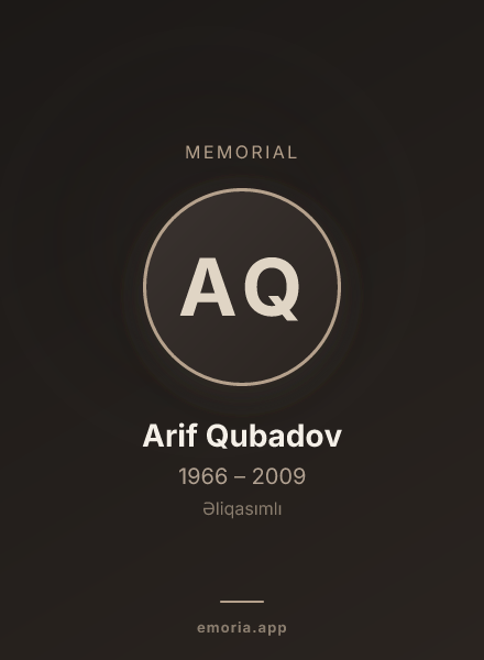 Memorial portrait of Arif Qubadov