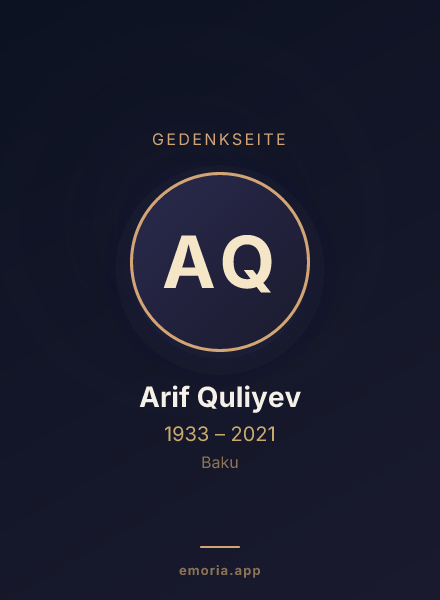 Gedenkportrait von Arif Quliyev