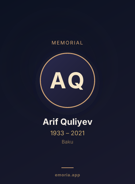 Memorial portrait of Arif Quliyev