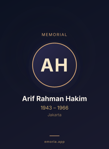 Memorial portrait of Arif Rahman Hakim