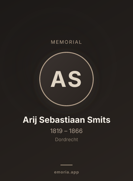 Memorial portrait of Arij Sebastiaan Smits
