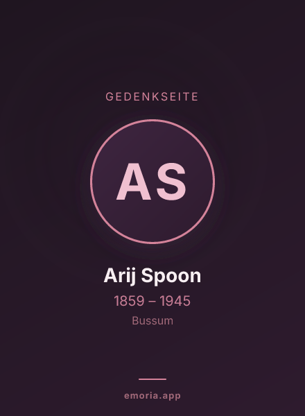 Gedenkportrait von Arij Spoon