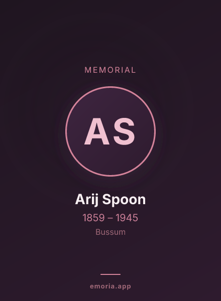 Memorial portrait of Arij Spoon