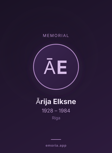 Memorial portrait of Ārija Elksne