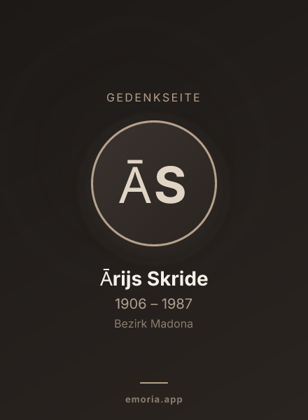 Gedenkportrait von Ārijs Skride