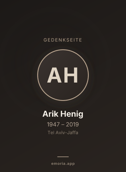 Gedenkportrait von Arik Henig