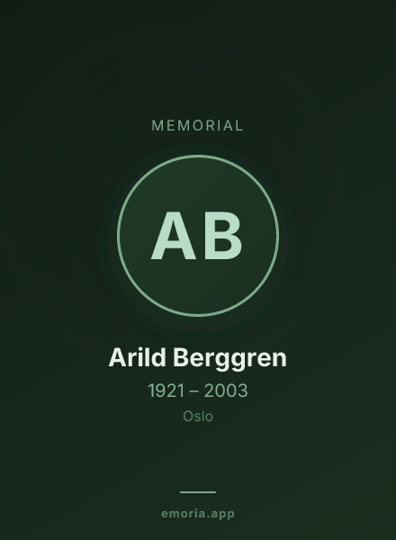 Memorial portrait of Arild Berggren
