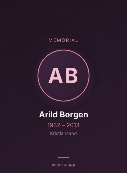 Memorial portrait of Arild Borgen