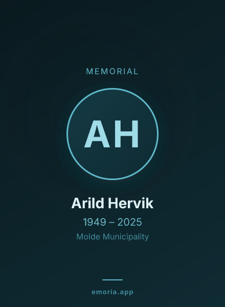 Memorial portrait of Arild Hervik