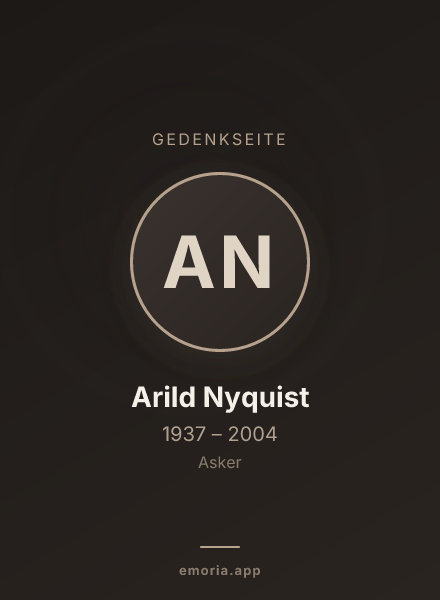 Gedenkportrait von Arild Nyquist