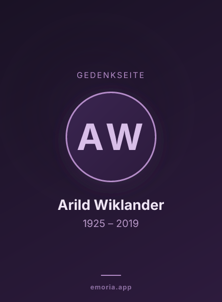Gedenkportrait von Arild Wiklander