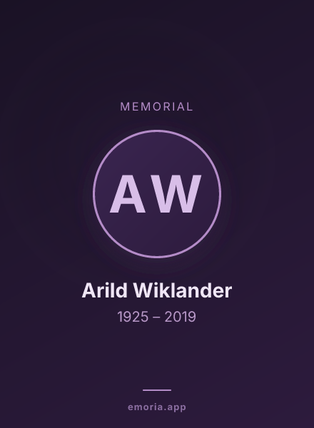 Memorial portrait of Arild Wiklander