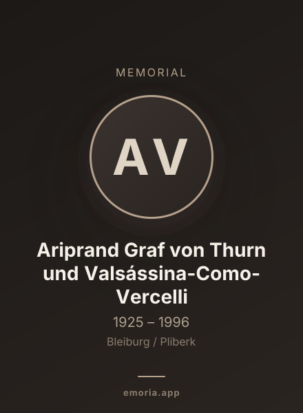 Memorial portrait of Ariprand Graf von Thurn und Valsássina-Como-Vercelli