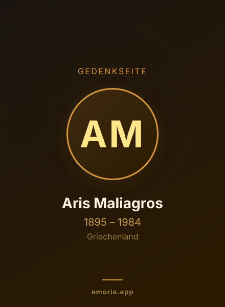 Gedenkportrait von Aris Maliagros