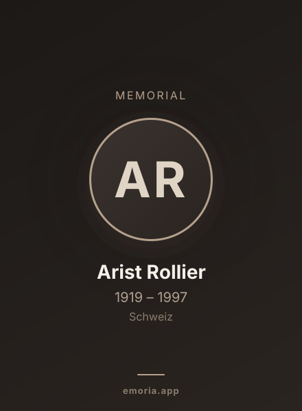 Memorial portrait of Arist Rollier