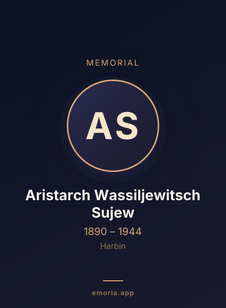 Memorial portrait of Aristarch Wassiljewitsch Sujew