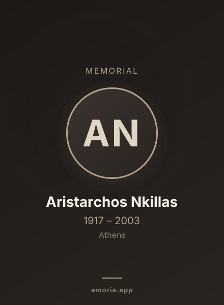 Memorial portrait of Aristarchos Nkillas