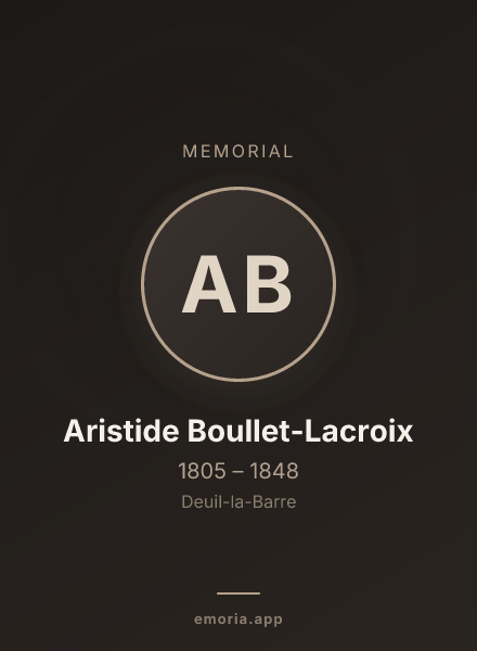 Memorial portrait of Aristide Boullet-Lacroix