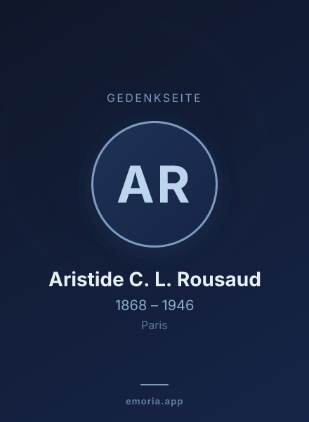 Gedenkportrait von Aristide C. L. Rousaud